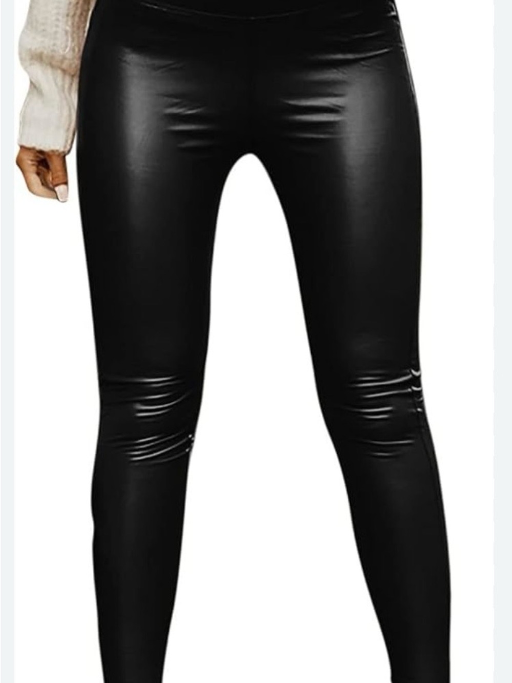 High-Rise Black Faux Leather Leggings - Sleek Women's Fit